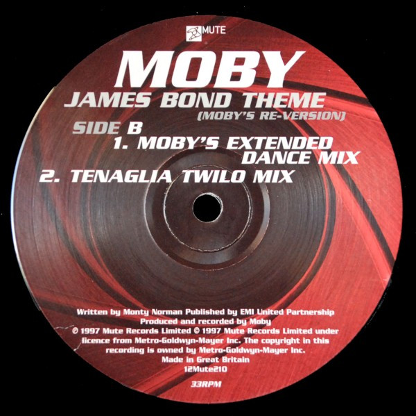 Moby - James Bond Theme ('s Re-Version) - Used Vinyl Record 12" image 4