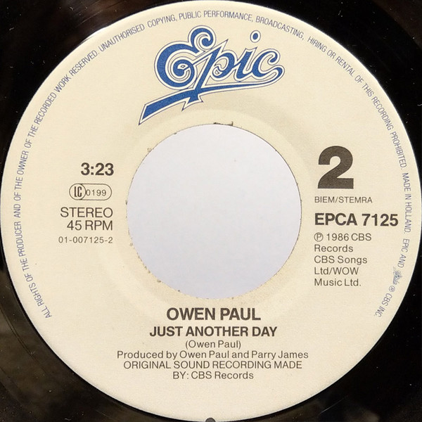 Owen Paul - My Favourite Waste Of Time - Used Vinyl Record 7" image 4