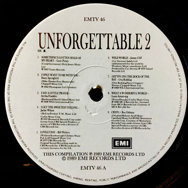 Various - Unforgettable 2 - 17 Classic Songs Of Love - Used Vinyl Record image 3