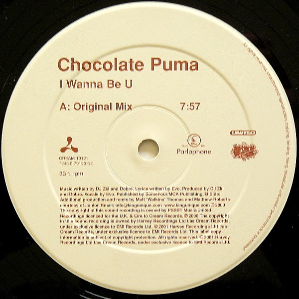 Chocolate Puma - I Wanna Be U - Used Vinyl Record 12" image 3
