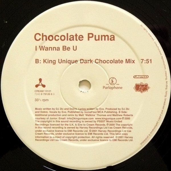 Chocolate Puma - I Wanna Be U - Used Vinyl Record 12" image 4