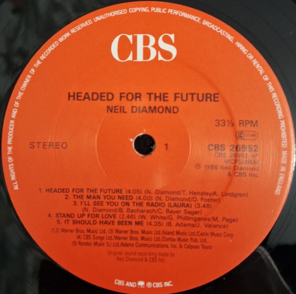 Neil Diamond - Headed For The Future - Used Vinyl Record image 5