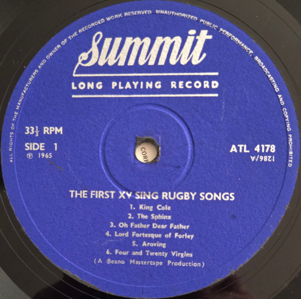 First XV - Rugger Ditties - Used Vinyl Record image 3
