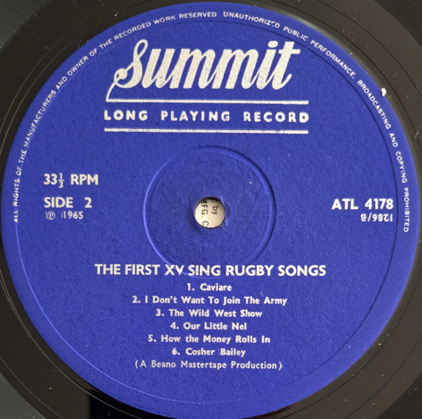 First XV - Rugger Ditties - Used Vinyl Record image 4