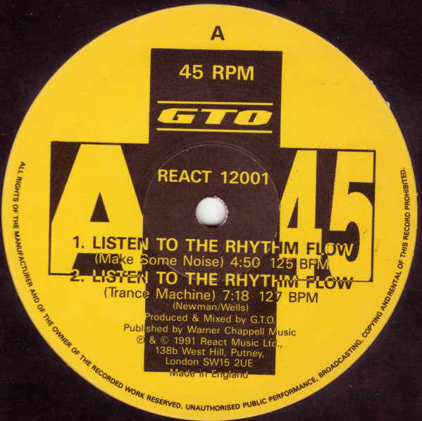 GTO - Listen To The Rhythm Flow / The Bullfrog - Used Vinyl Record 12 image 3