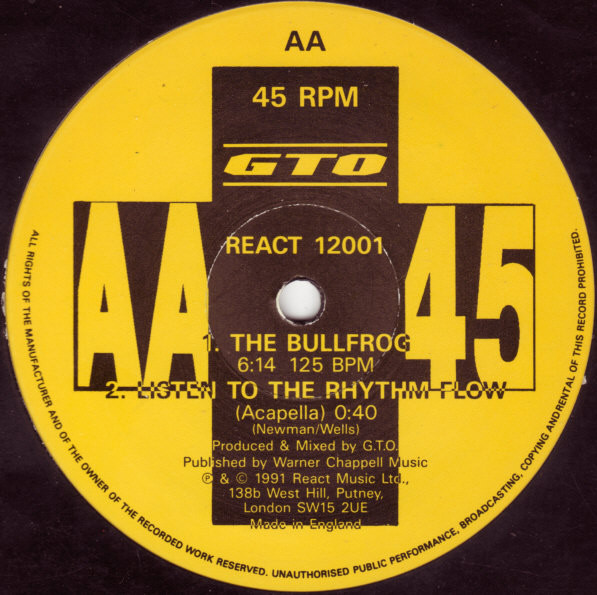 GTO - Listen To The Rhythm Flow / The Bullfrog - Used Vinyl Record 12 image 4