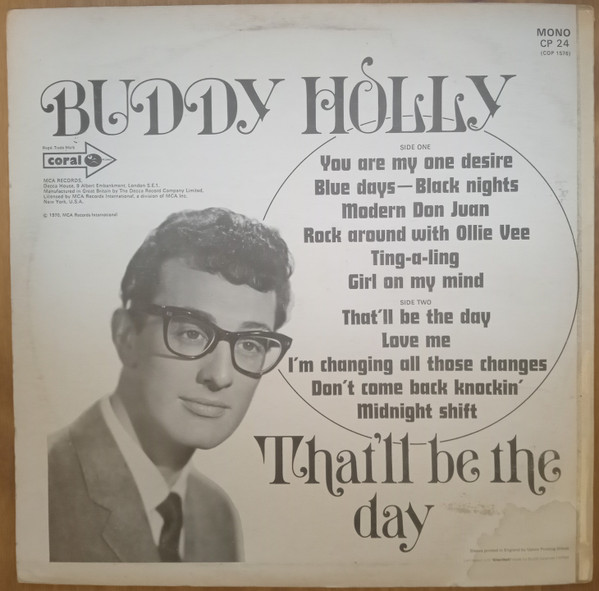 Buddy Holly - That'll Be The Day - Used Vinyl Record image 2