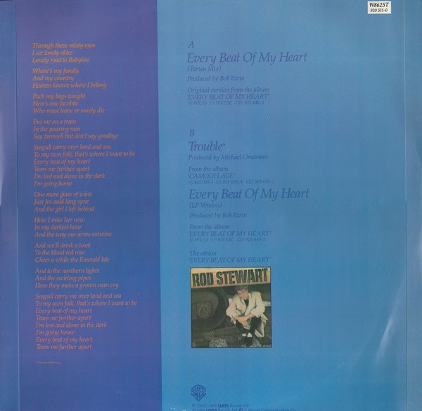 Rod Stewart - Every Beat Of My Heart (Tartan Mix) - Used Vinyl Record 12 image 2