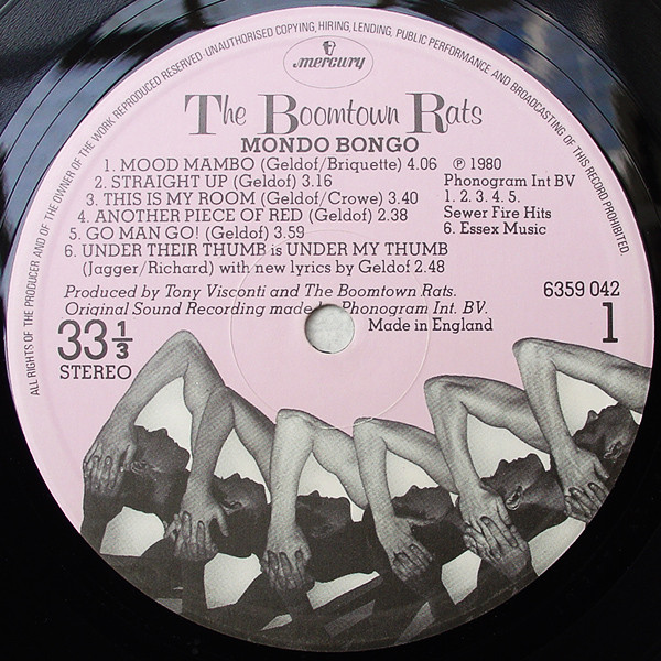 Boomtown Rats - Mondo Bongo - Used Vinyl Record image 3