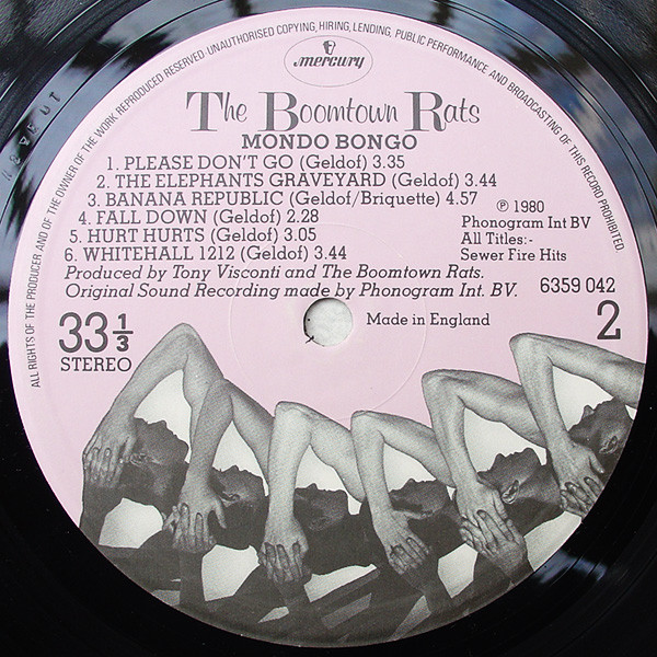 Boomtown Rats - Mondo Bongo - Used Vinyl Record image 4