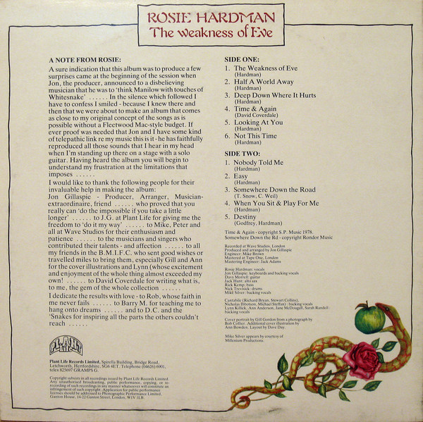 Rosemary Hardman - Weakness Of Eve - Used Vinyl Record image 2