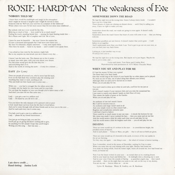 Rosemary Hardman - Weakness Of Eve - Used Vinyl Record image 5