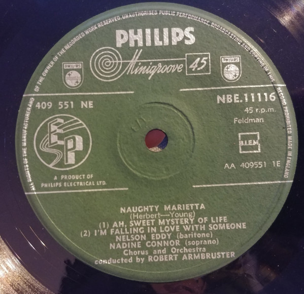 Nelson Eddy - Naughty Marietta - Used Vinyl Record 7" image 2