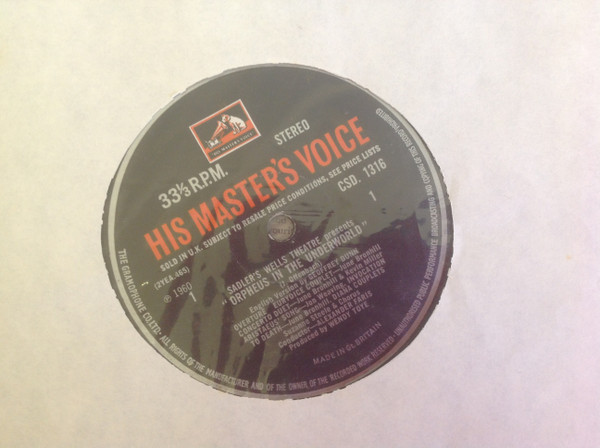 Sadler's Wells Opera - Orpheus In The Underworld - Used Vinyl Record image 3