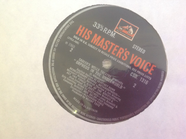 Sadler's Wells Opera - Orpheus In The Underworld - Used Vinyl Record image 4