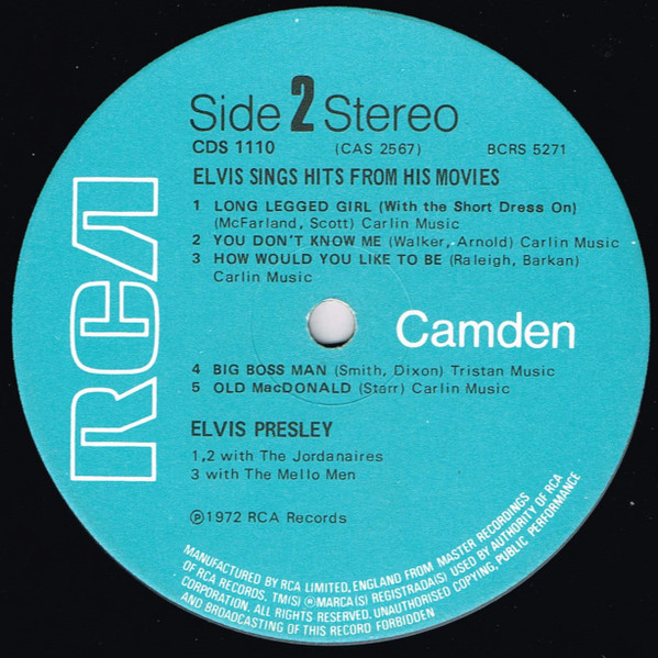 Elvis Presley - Elvis Sings Hits From His Movies - Used Vinyl Record image 4