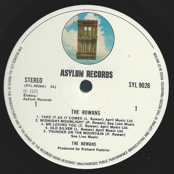 Rowans - Used Vinyl Record image 2