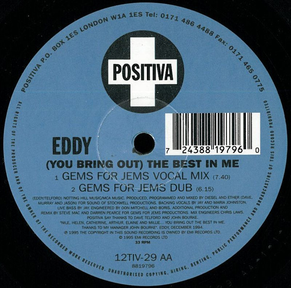 Eddy - (You Bring Out) The Best In Me - Used Vinyl Record 12" image 4