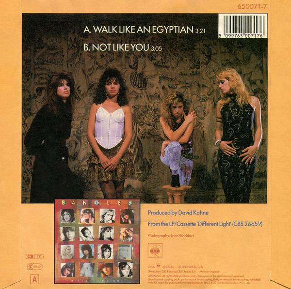 Bangles - Walk Like An Egyptian - Used Vinyl Record 7" image 2