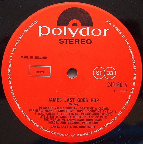 Orchester James Last - James Last Goes Pop - Used Vinyl Record image 3