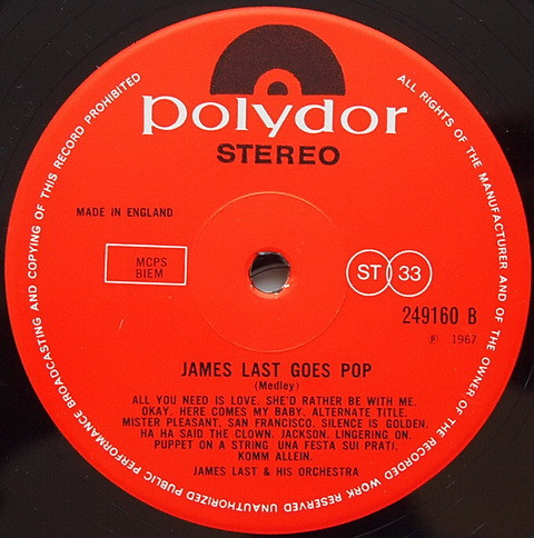 Orchester James Last - James Last Goes Pop - Used Vinyl Record image 4