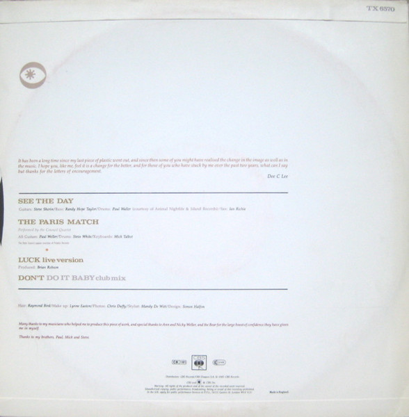 Dee C. Lee - See The Day - Used Vinyl Record 12" image 2
