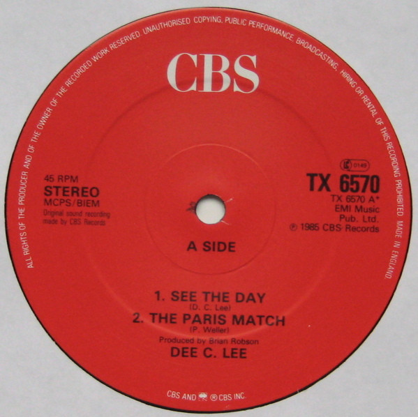 Dee C. Lee - See The Day - Used Vinyl Record 12" image 3