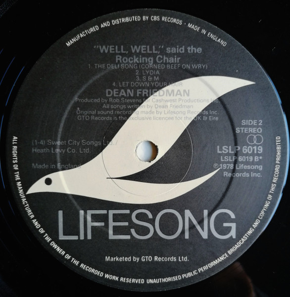 Dean Friedman - "Well, Well," Said The Rocking Chair. - Used Vinyl Reco image 4