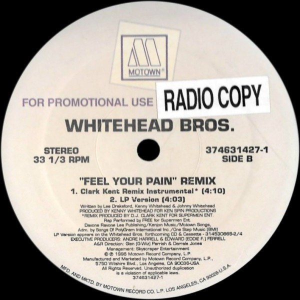 Whitehead Bros. - Feel Your Pain (Remix) - Used Vinyl Record image 2