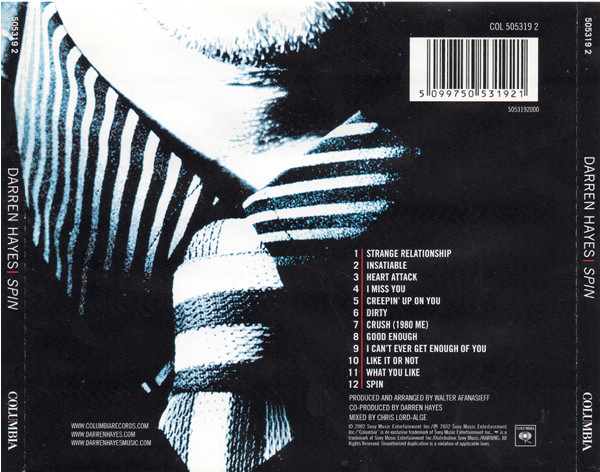 Darren Hayes - Spin - Used CD image 2