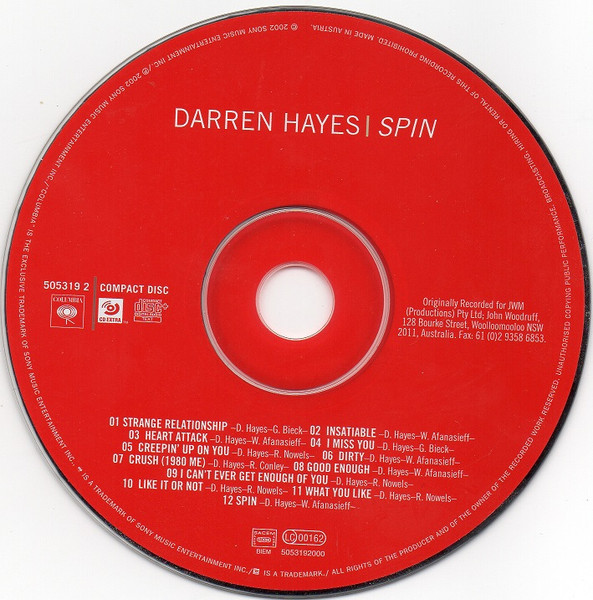 Darren Hayes - Spin - Used CD image 3