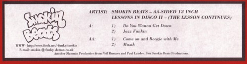 Smokin Beats - Lessons In Disco II - (The Lesson Continues) - Used Vi image 2