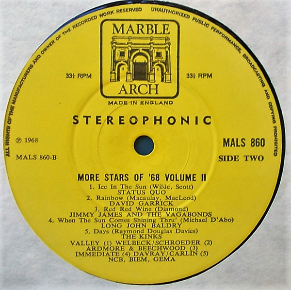 Various - More Stars Of '68 Vol. Il - Used Vinyl Record image 4
