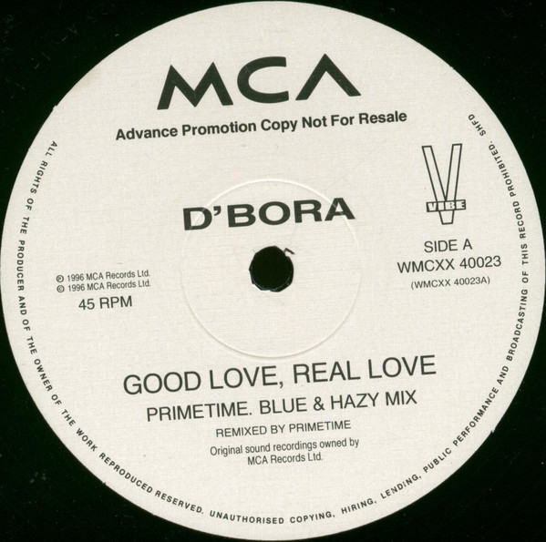 D'Bora - Good Love, Real Love (Primetime Mixes) - Used Vinyl image 2