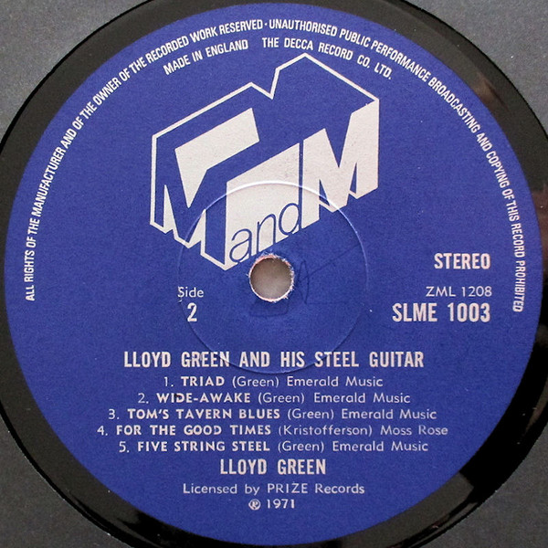 Lloyd Green - And His Steel Guitar - Used Vinyl Record image 4