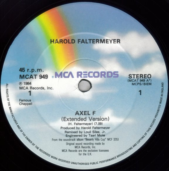 Harold Faltermeyer - Axel F - Used Vinyl Record 12" image 2