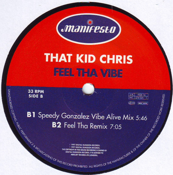 That Kid Chris - Feel Tha Vibe - Used Vinyl Record 12" image 4