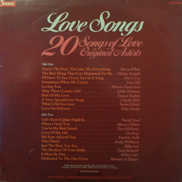 Various - Love Songs - Used Vinyl Record image 4