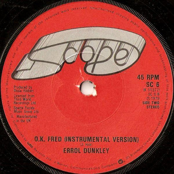 Errol Dunkley - O.K. Fred - Used Vinyl Record 7" image 2