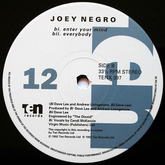 Joey Negro - Enter Your Fantasy EP - Used Vinyl Record 12" image 4