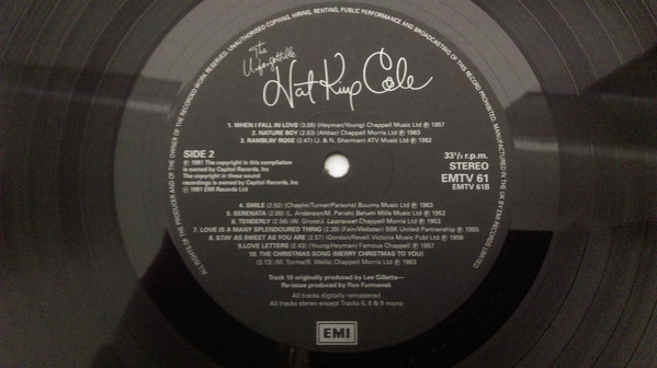 Nat King Cole - Unforgettable - Used Vinyl Record image 4