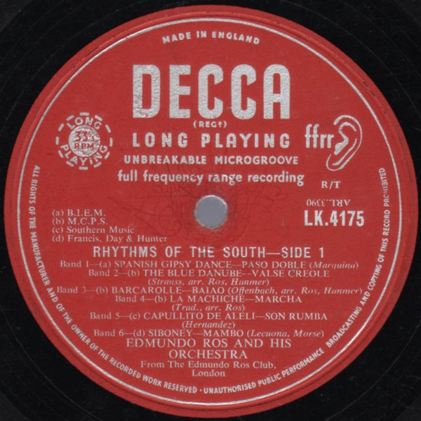 Edmundo Ros & His Or - Rhythms Of The South - Used Vinyl Record image 3