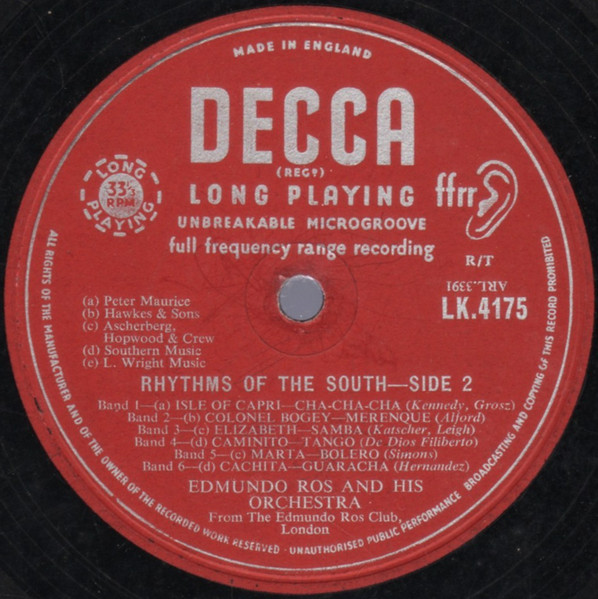 Edmundo Ros & His Or - Rhythms Of The South - Used Vinyl Record image 4