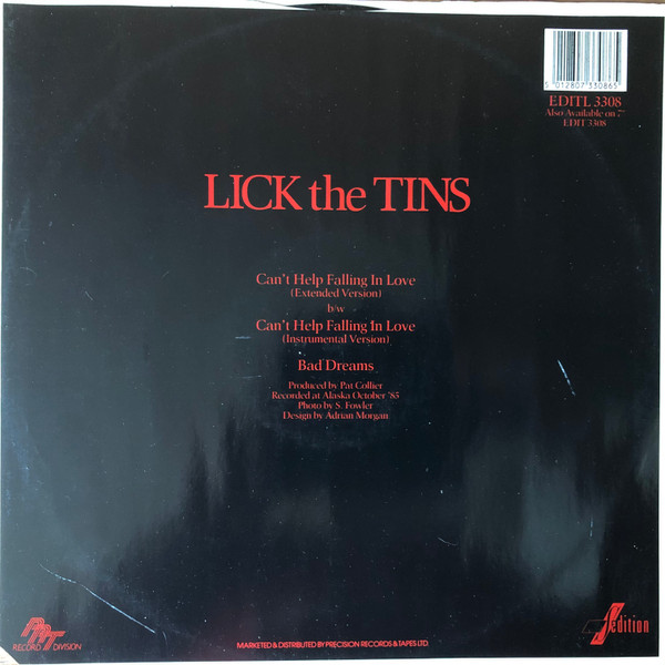 Lick The Tins - Can't Help Falling In Love - Used Vinyl Record 12" image 2