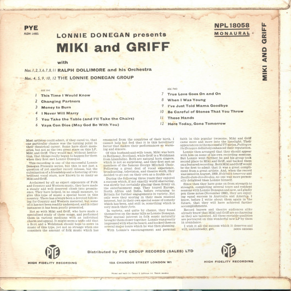 Miki & Griff - Miki And Griff - Used Vinyl Record image 2