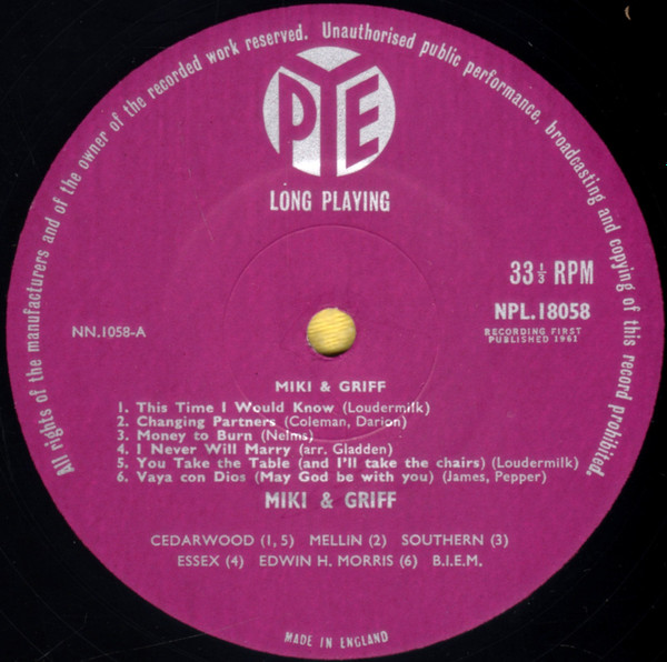 Miki & Griff - Miki And Griff - Used Vinyl Record image 3
