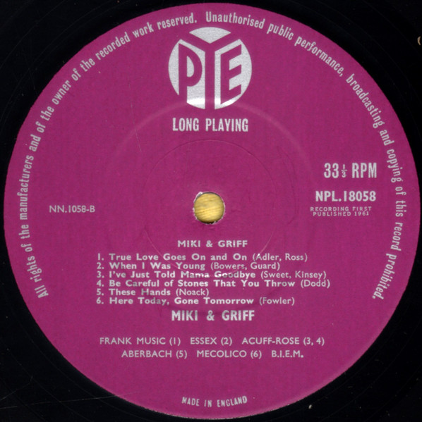 Miki & Griff - Miki And Griff - Used Vinyl Record image 4