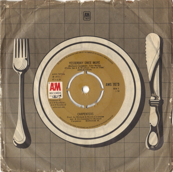 Carpenters - Yesterday Once More - Used Vinyl Record 7" image 4