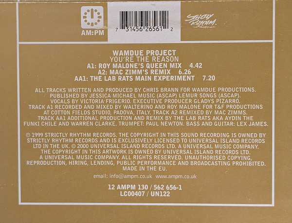 Wamdue Project - You're The Reason - Used Vinyl Record 12" image 5