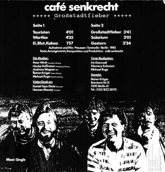 Café Senkrecht - Großstadtfieber - Used Vinyl Record 12" image 2